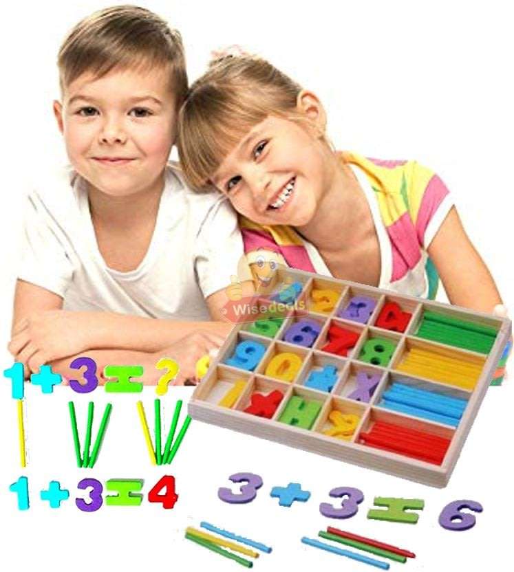 Eco-Friendly Wooden Computation Study Box set is a visual way of teaching maths & colours