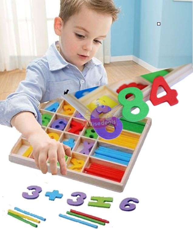 Eco-Friendly Wooden Computation Study Box set is a visual way of teaching maths & colours