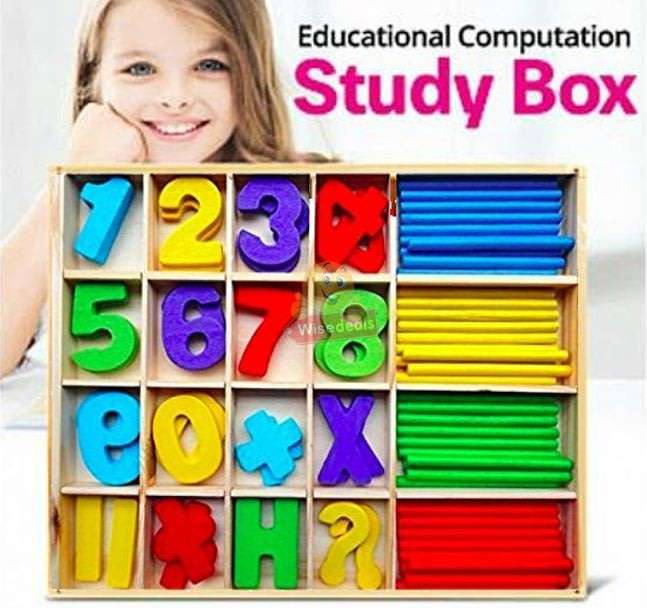 Eco-Friendly Wooden Computation Study Box set is a visual way of teaching maths & colours