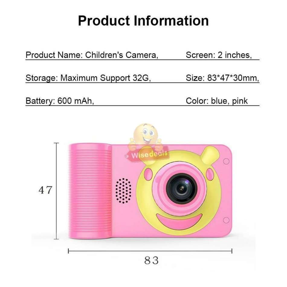 2" Kids Digital Camera  Take photos, Record Videos, Build in Microphone, Rechargeable etc