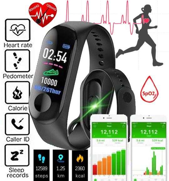 Bluetooth Health Smart Watch - Monitor Heart Rate, Blood Pressure, Blood Oxygen, Calorie, Distance