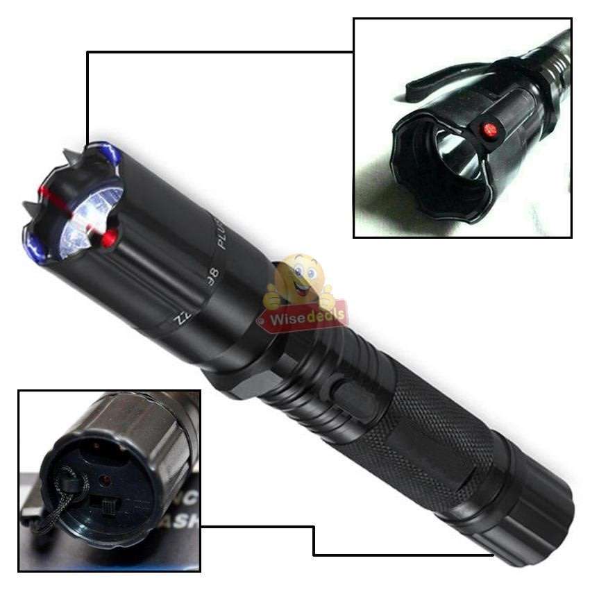 3-IN-1 High Power Laser Self Defense Electro Shock Stun Gun Flash Light with Rechargeable Battery