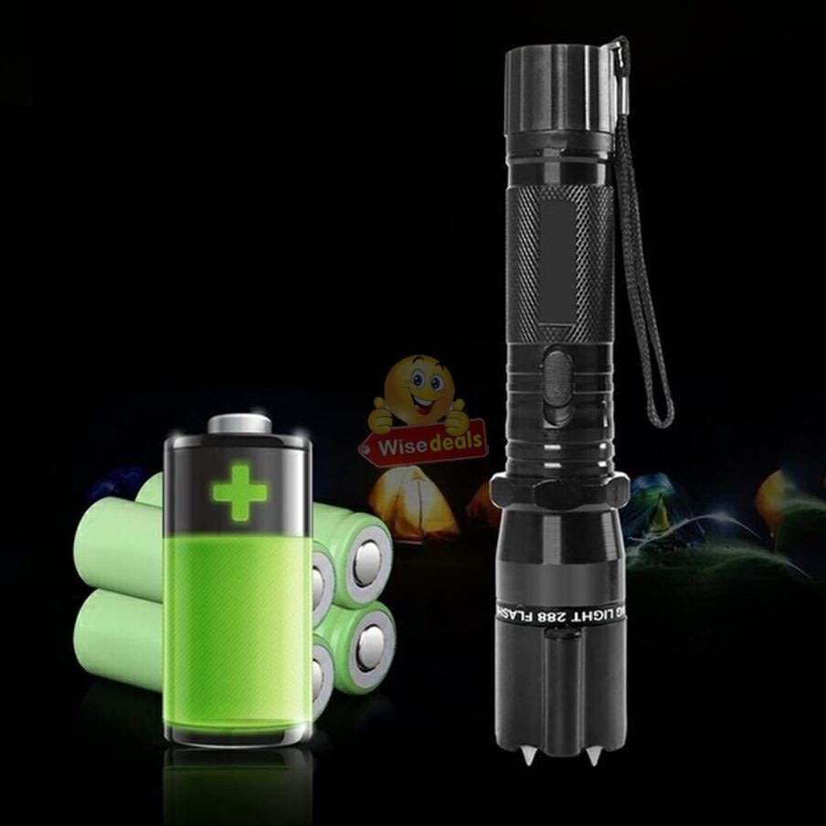 3-IN-1 High Power Laser Self Defense Electro Shock Stun Gun Flash Light with Rechargeable Battery