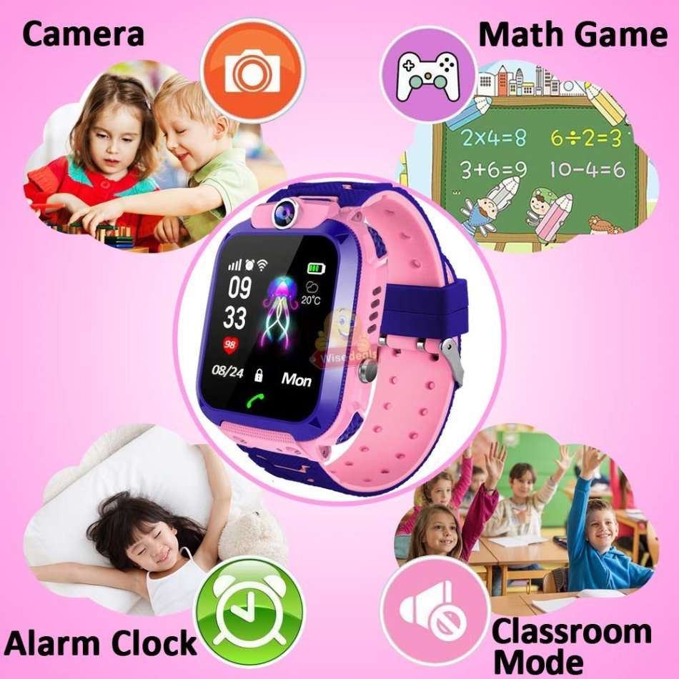 Kids Intelligent GPS Watch, Support SIM & SD Card, Games, SOS Button, Group Chat, Clear Calls