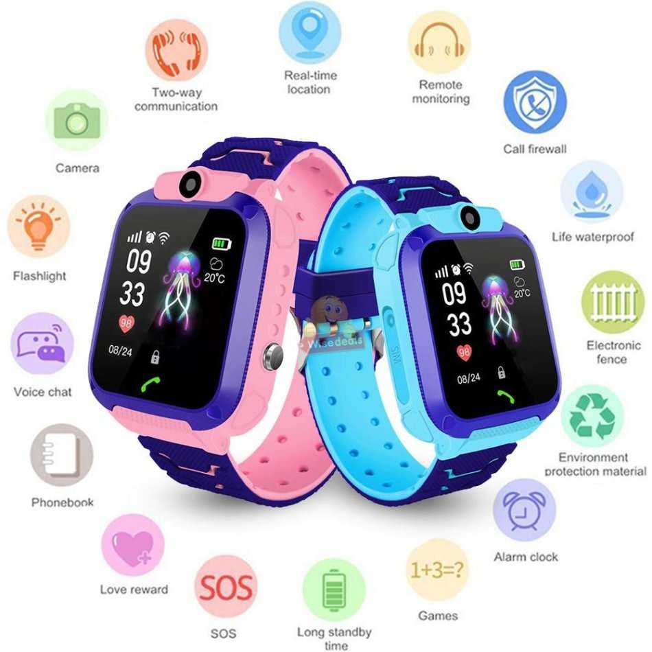 Kids Intelligent GPS Watch, Support SIM & SD Card, Games, SOS Button, Group Chat, Clear Calls