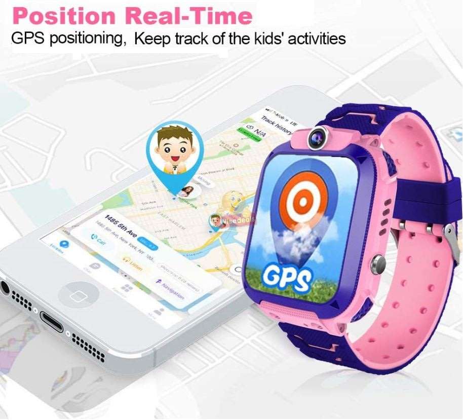 Kids Intelligent GPS Watch, Support SIM & SD Card, Games, SOS Button, Group Chat, Clear Calls