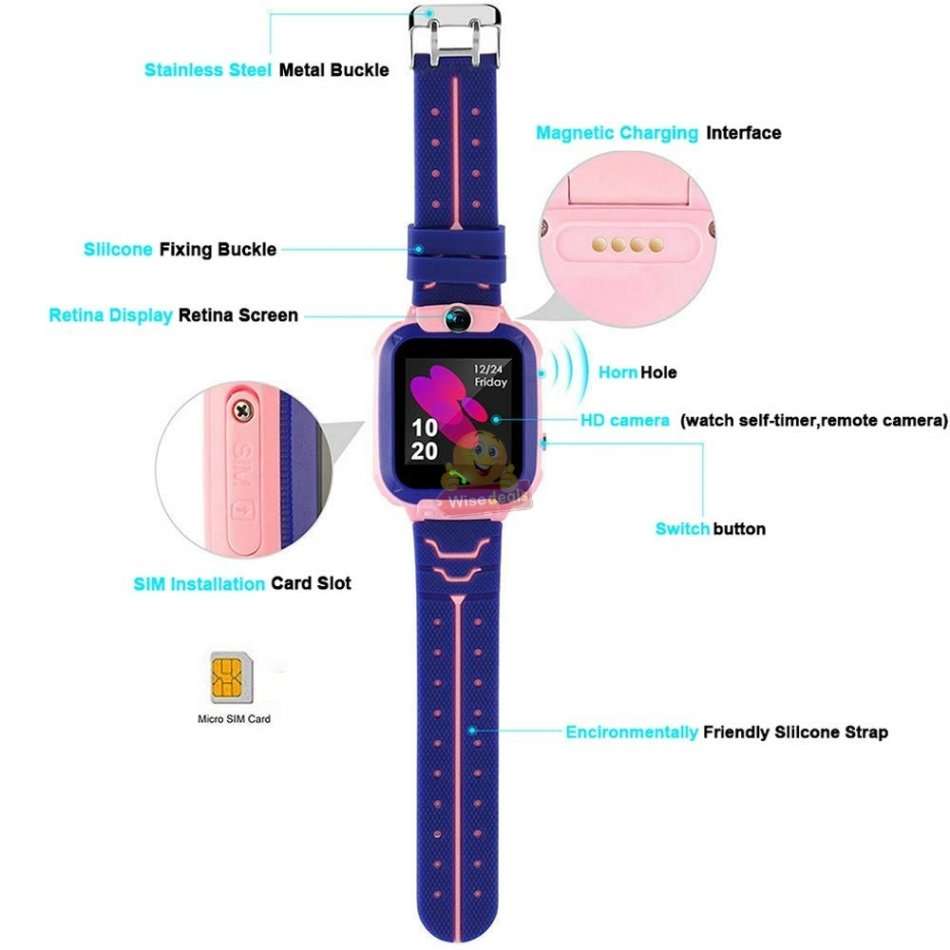 Kids Intelligent GPS Watch, Support SIM & SD Card, Games, SOS Button, Group Chat, Clear Calls