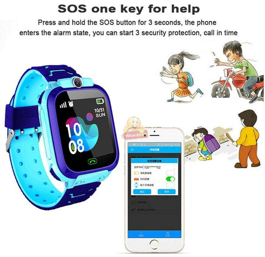 Kids Intelligent GPS Watch, Support SIM & SD Card, Games, SOS Button, Group Chat, Clear Calls