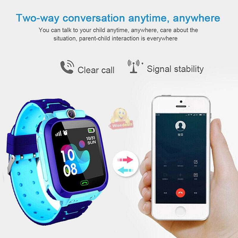 Kids Intelligent GPS Watch, Support SIM & SD Card, Games, SOS Button, Group Chat, Clear Calls