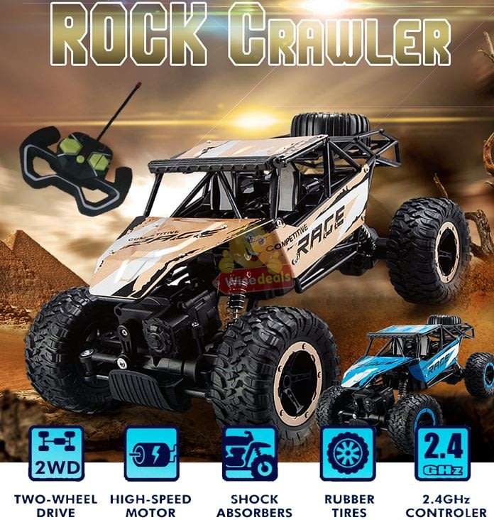 2.4Ghz Remote Control Die-Cast Off-Road Rock Crawler, High Speed, Shock Absorbers, Rubber Tyre's etc