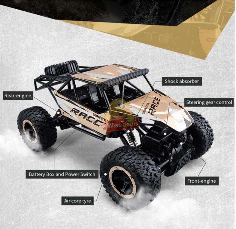 2.4Ghz Remote Control Die-Cast Off-Road Rock Crawler, High Speed, Shock Absorbers, Rubber Tyre's etc