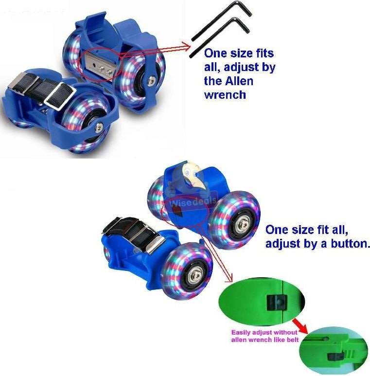 Adjustable LED Flashing Roller Skates, Lightweight, Firm and Durable