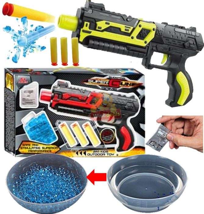 2-in-1 Super Gun, Comes with Soft Foam Bullets as well as 200 Paintball Water Ball Bullets
