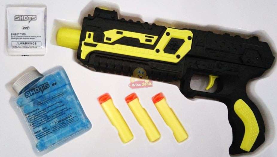2-in-1 Super Gun, Comes with Soft Foam Bullets as well as 200 Paintball Water Ball Bullets