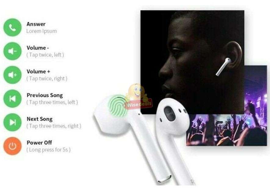 i12 Wireless Stereo Bluetooth Headphones with Touch Control, Comfortable Fit and Wide Compatibility