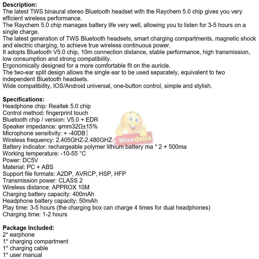 i12 Wireless Stereo Bluetooth Headphones with Touch Control, Comfortable Fit and Wide Compatibility