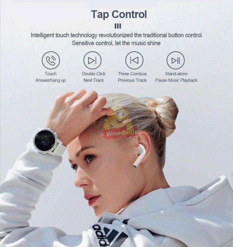 i12 Wireless Stereo Bluetooth Headphones with Touch Control, Comfortable Fit and Wide Compatibility