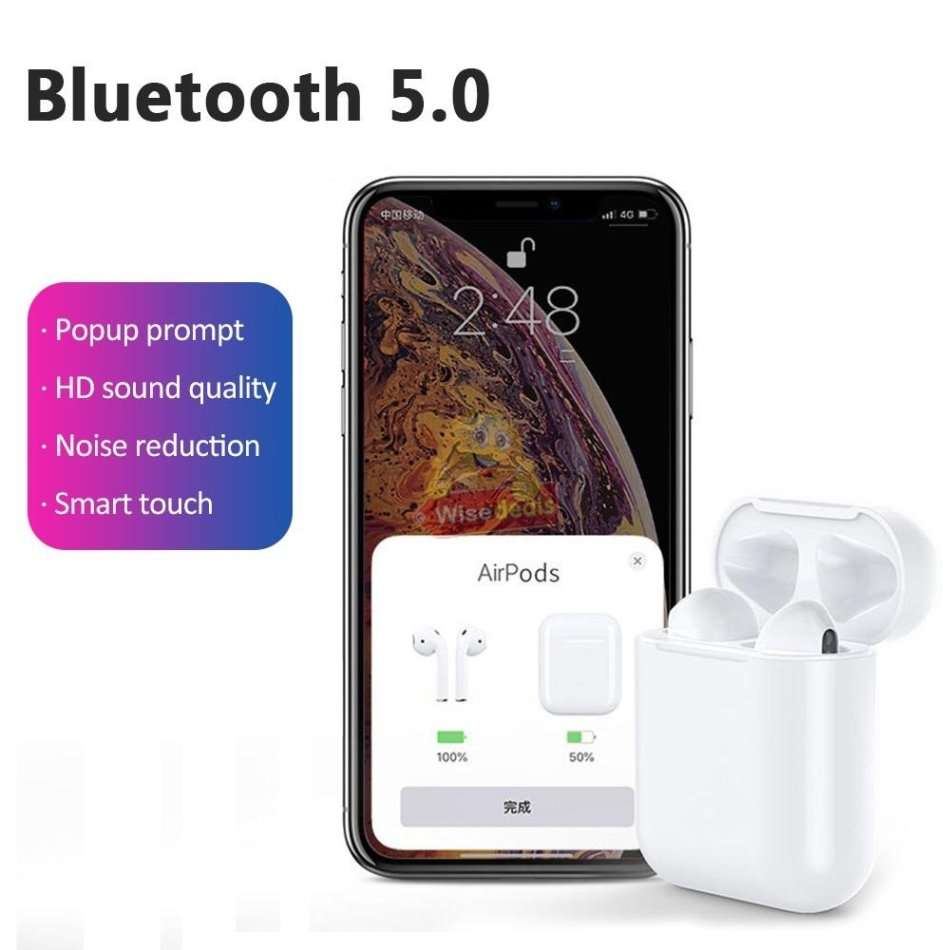 i12 Wireless Stereo Bluetooth Headphones with Touch Control, Comfortable Fit and Wide Compatibility