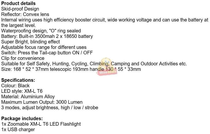 Super Far Distance 3500mAh LED Pistol Light, 3 Lighting Modes, USB Interface, Mobile Power Bank