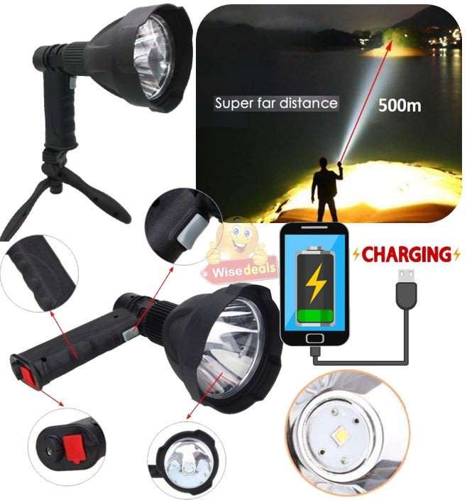 Super Far Distance 4000mAh LED Pistol Light, 3 Lighting Modes, USB Interface, Mobile Power Bank