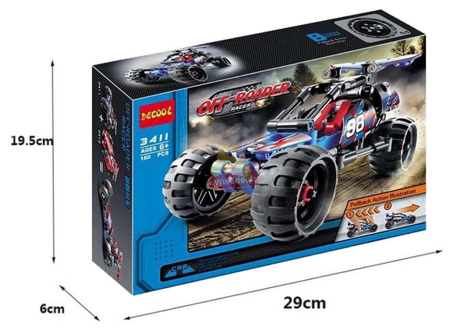 Build your own Lego Compatible Off-Road Cars with Pull Back Action  Different Models to Select From