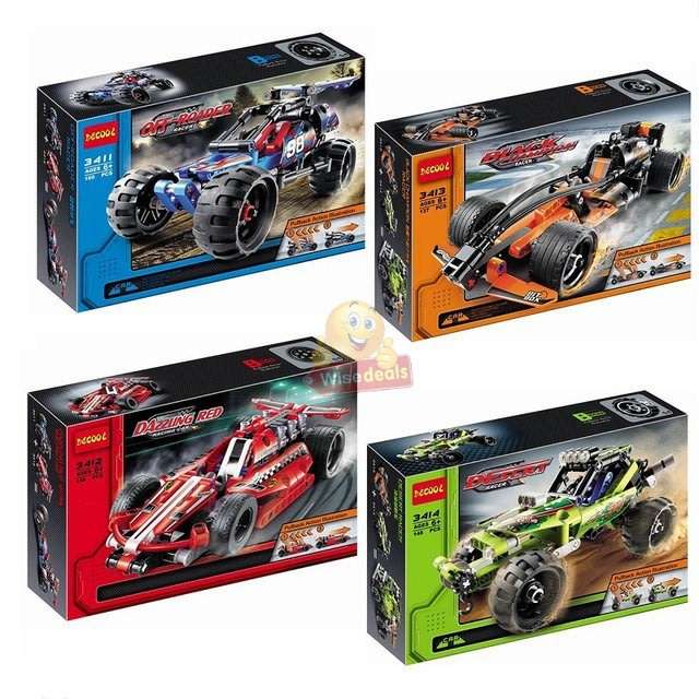 Build your own Lego Compatible Off-Road Cars with Pull Back Action  Different Models to Select From