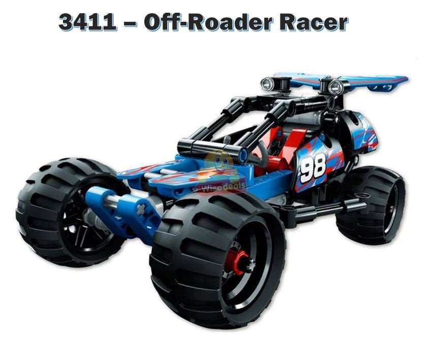 Build your own Lego Compatible Off-Road Cars with Pull Back Action  Different Models to Select From