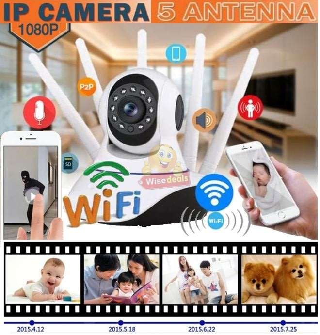 New Upgraded 1080P WIFI IP Security Camera with Five Antennas For Optimal Signal