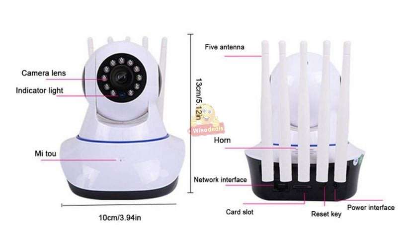 New Upgraded 1080P WIFI IP Security Camera with Five Antennas For Optimal Signal