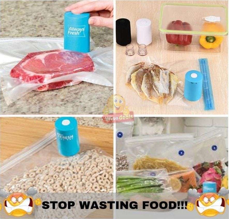Always Fresh Seal Vac  Cordless, Compact, Easy to Use with Reusable Bags
