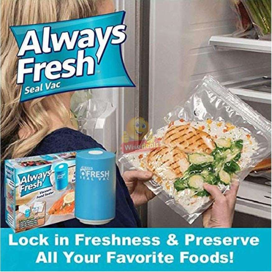 Always Fresh Seal Vac  Cordless, Compact, Easy to Use with Reusable Bags