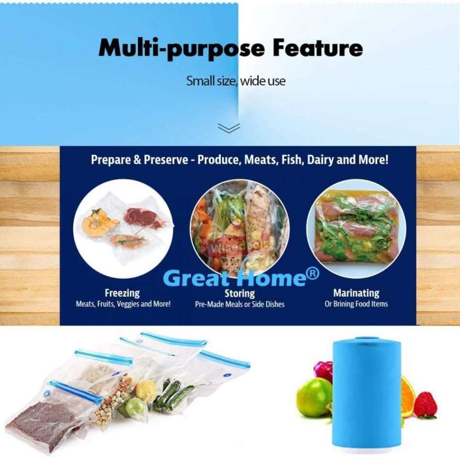 Always Fresh Seal Vac  Cordless, Compact, Easy to Use with Reusable Bags