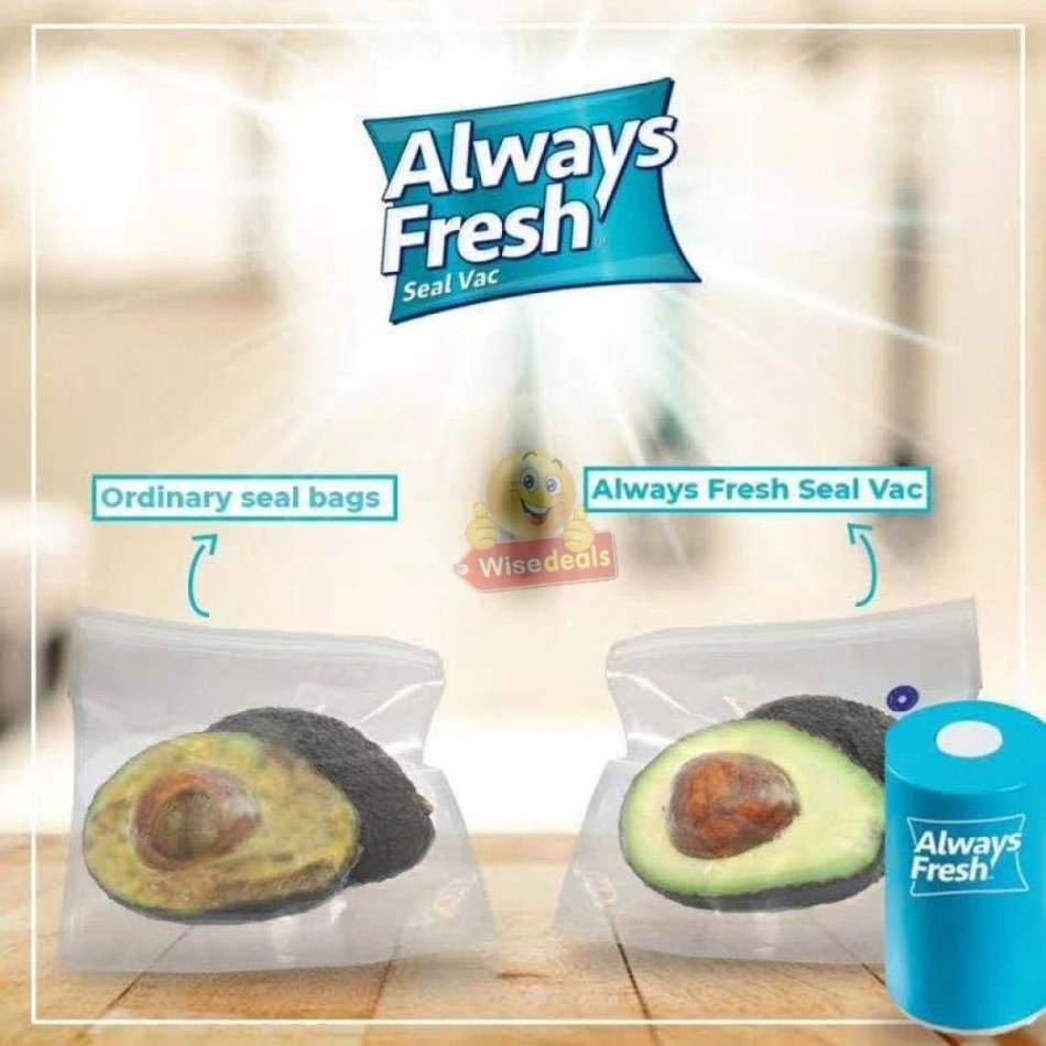 Always Fresh Seal Vac  Cordless, Compact, Easy to Use with Reusable Bags