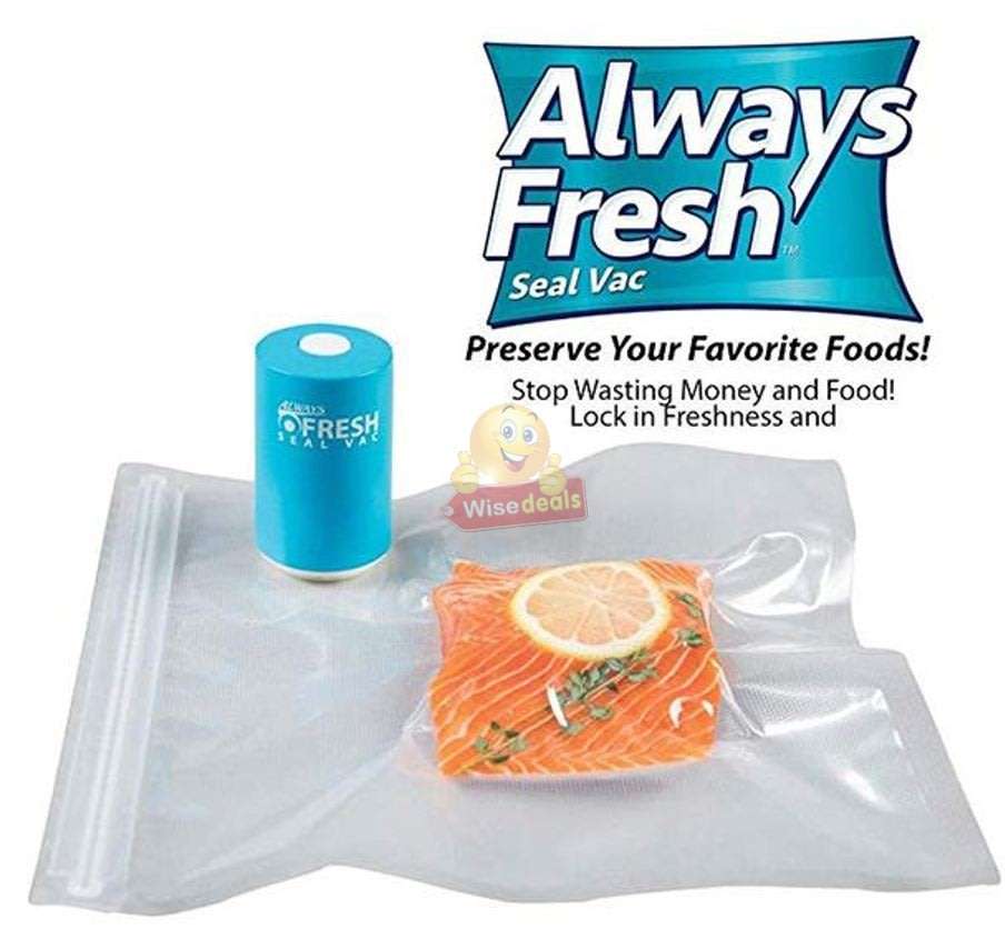 Always Fresh Seal Vac  Cordless, Compact, Easy to Use with Reusable Bags
