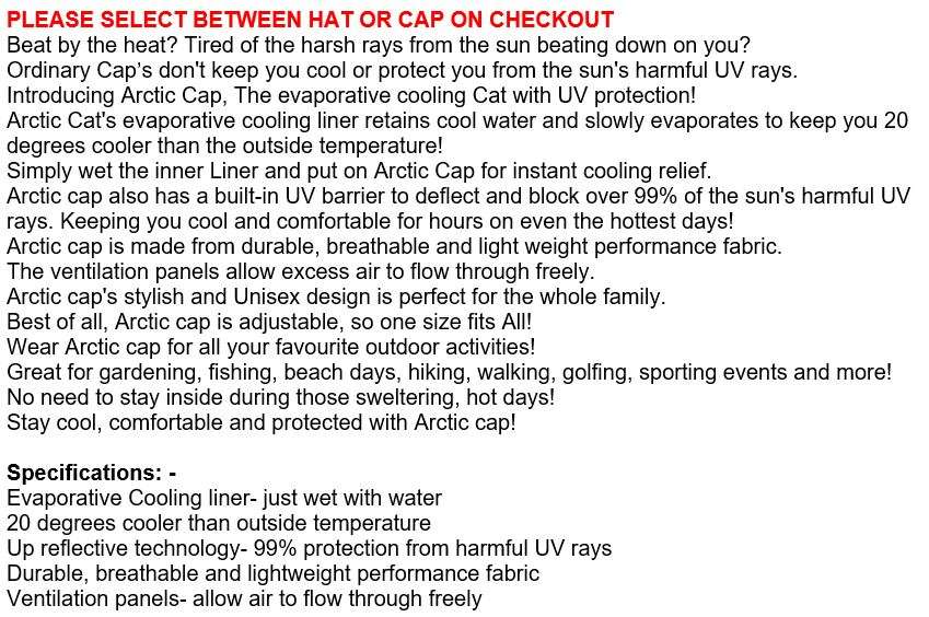 Beat the Heat with the New Arctic Hat - The Evaporative Cooling Hat with UV Protection
