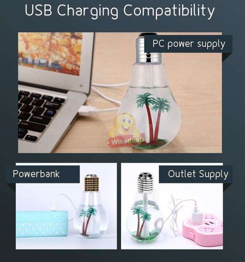 Humidifier & Purifier Bulb Light with 7 LED Colours and Landscape Accessories