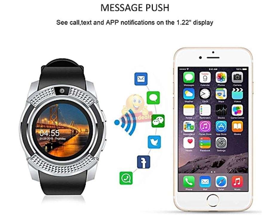 Professional Smart Watch Phone, SIM CARD, Bluetooth, Camera, Sleep Monitor, SD Card, Pedometer etc.
