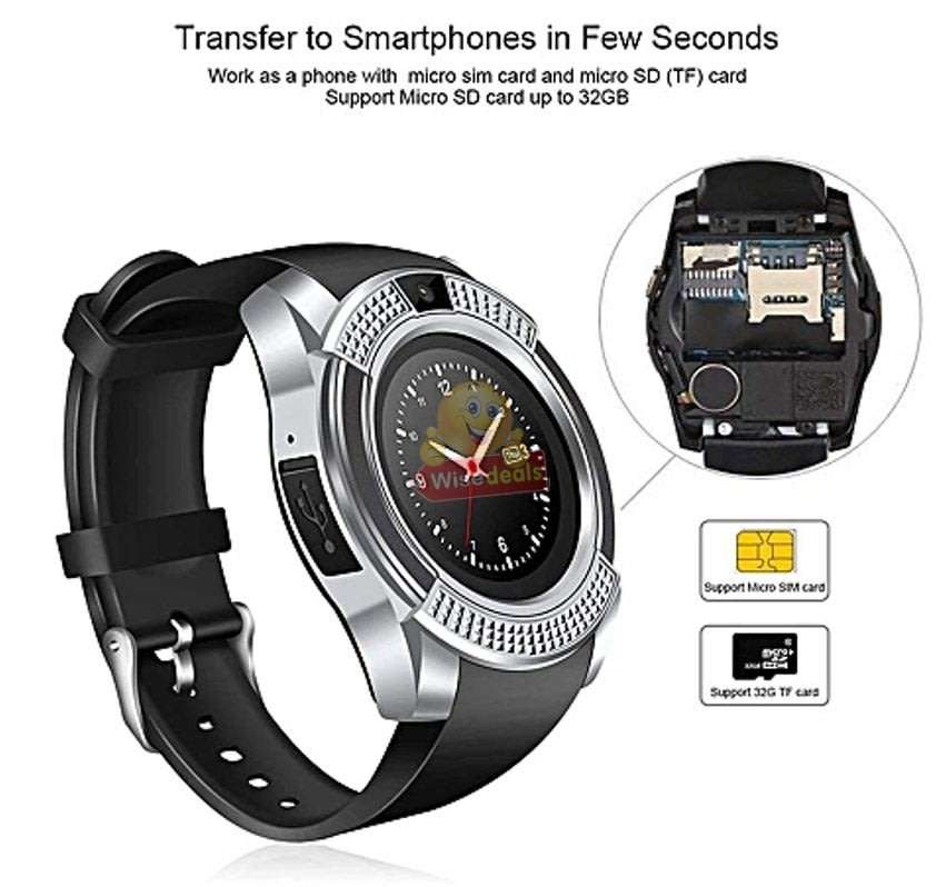 Professional Smart Watch Phone, SIM CARD, Bluetooth, Camera, Sleep Monitor, SD Card, Pedometer etc.