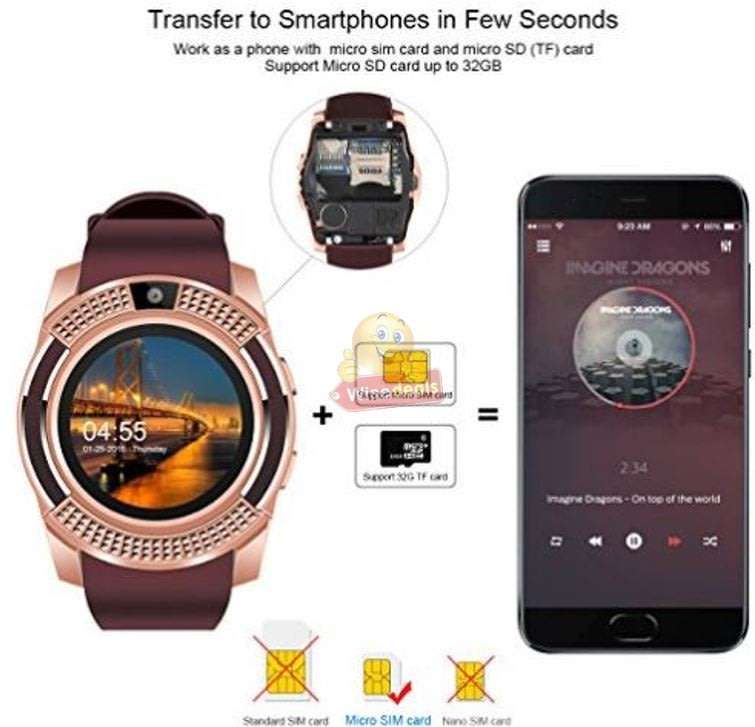 Professional Smart Watch Phone, SIM CARD, Bluetooth, Camera, Sleep Monitor, SD Card, Pedometer etc.