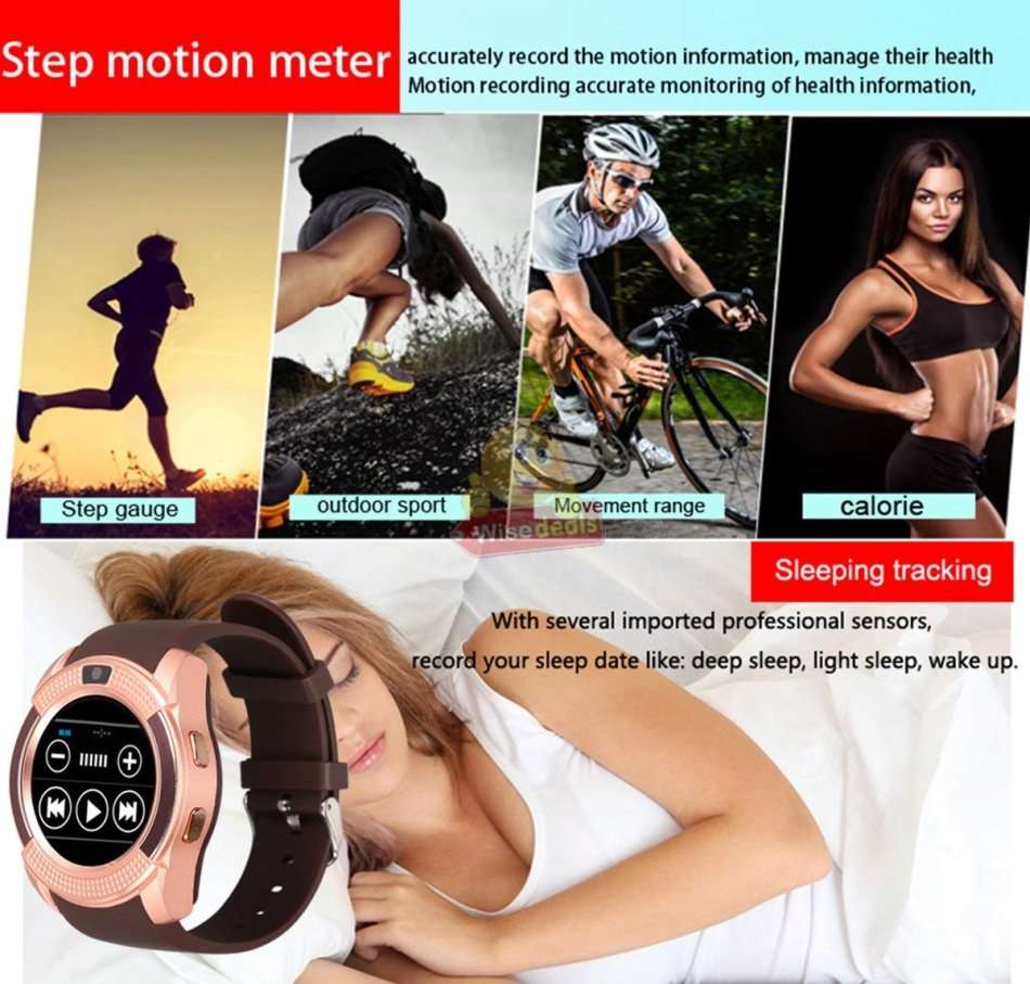 Professional Smart Watch Phone, SIM CARD, Bluetooth, Camera, Sleep Monitor, SD Card, Pedometer etc.