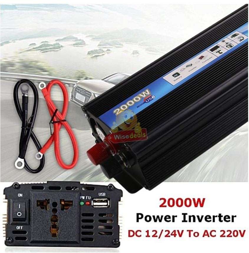 Solar Power Inverter - 2000W Constant Power & 4000W Surge Power, Convert 12V DC to 220V AC