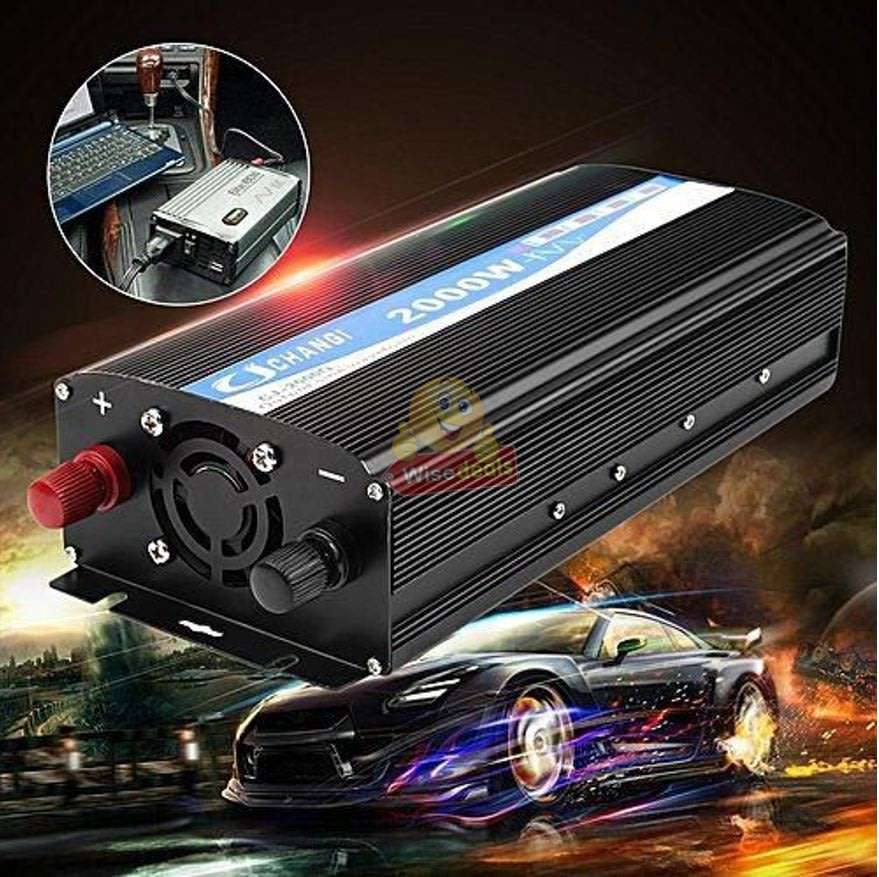 Solar Power Inverter - 2000W Constant Power & 4000W Surge Power, Convert 12V DC to 220V AC