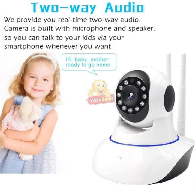 1080P Wireless Dual Antenna WIFI IP Security Surveillance Camera, Support Phone View, Night Vision