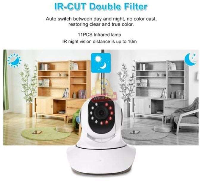 1080P Wireless Dual Antenna WIFI IP Security Surveillance Camera, Support Phone View, Night Vision
