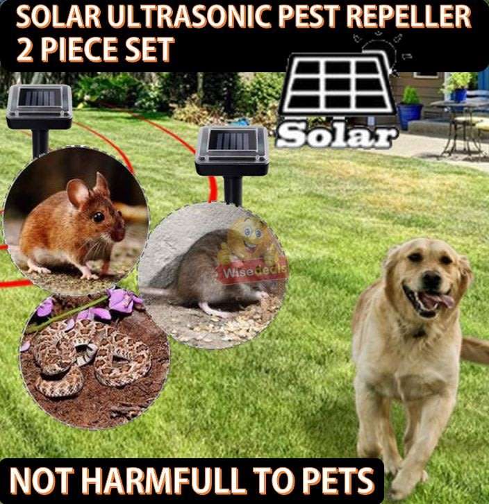 SOLAR Ultrasonic Pest Repeller to Keep Mice, Rats & other Pests From your Lawn Forever! Pet Friendly