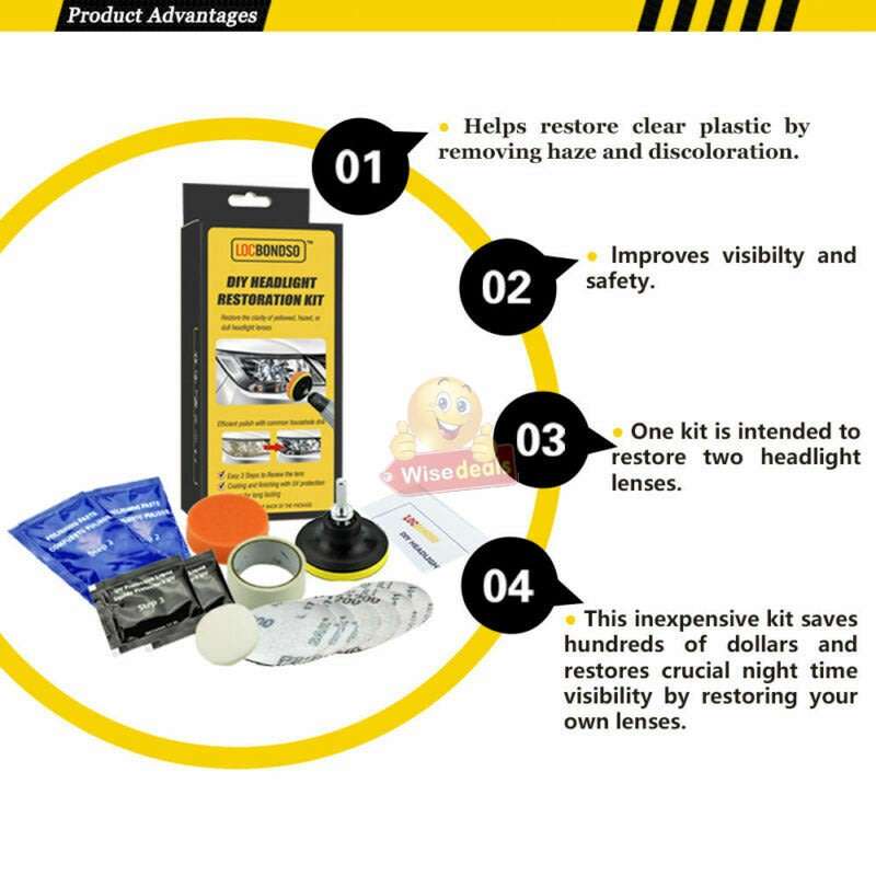 DIY Headlight Restoration Kit Eliminate Degradation, Yellowing, Oxidation & Scratches