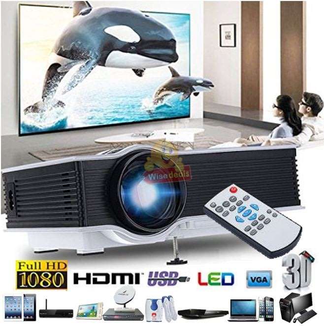 Full HD LED Projector - 1200 Lumens for Ultra-bright and Clear Image & 20,000 Bulb Hours