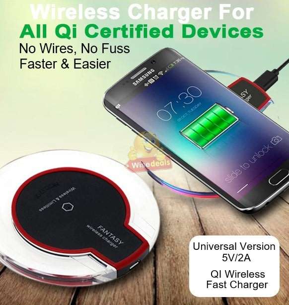 Wireless Charger for all QI Compliant Phones & Devices with USB Port