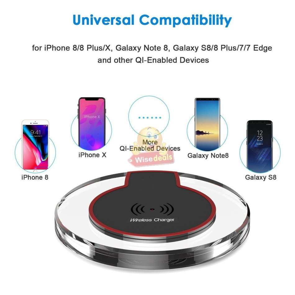 Wireless Charger for all QI Compliant Phones & Devices with USB Port