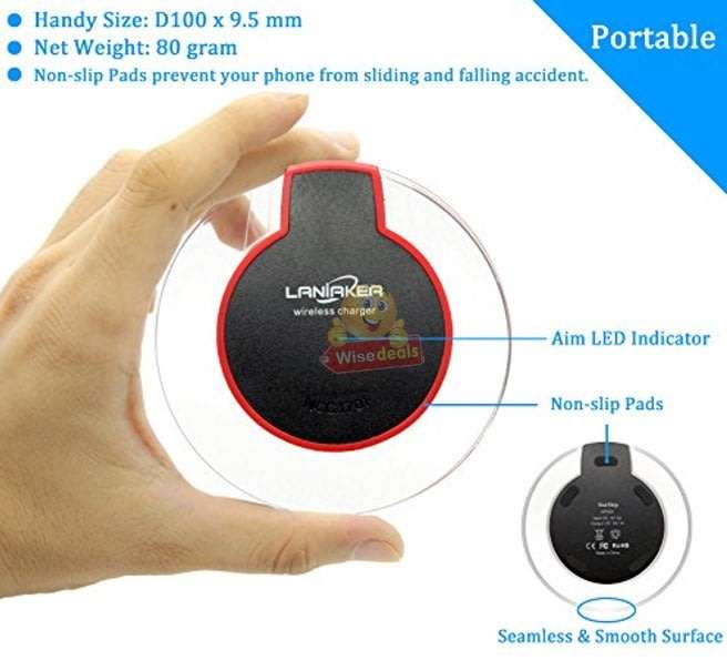 Wireless Charger for all QI Compliant Phones & Devices with USB Port